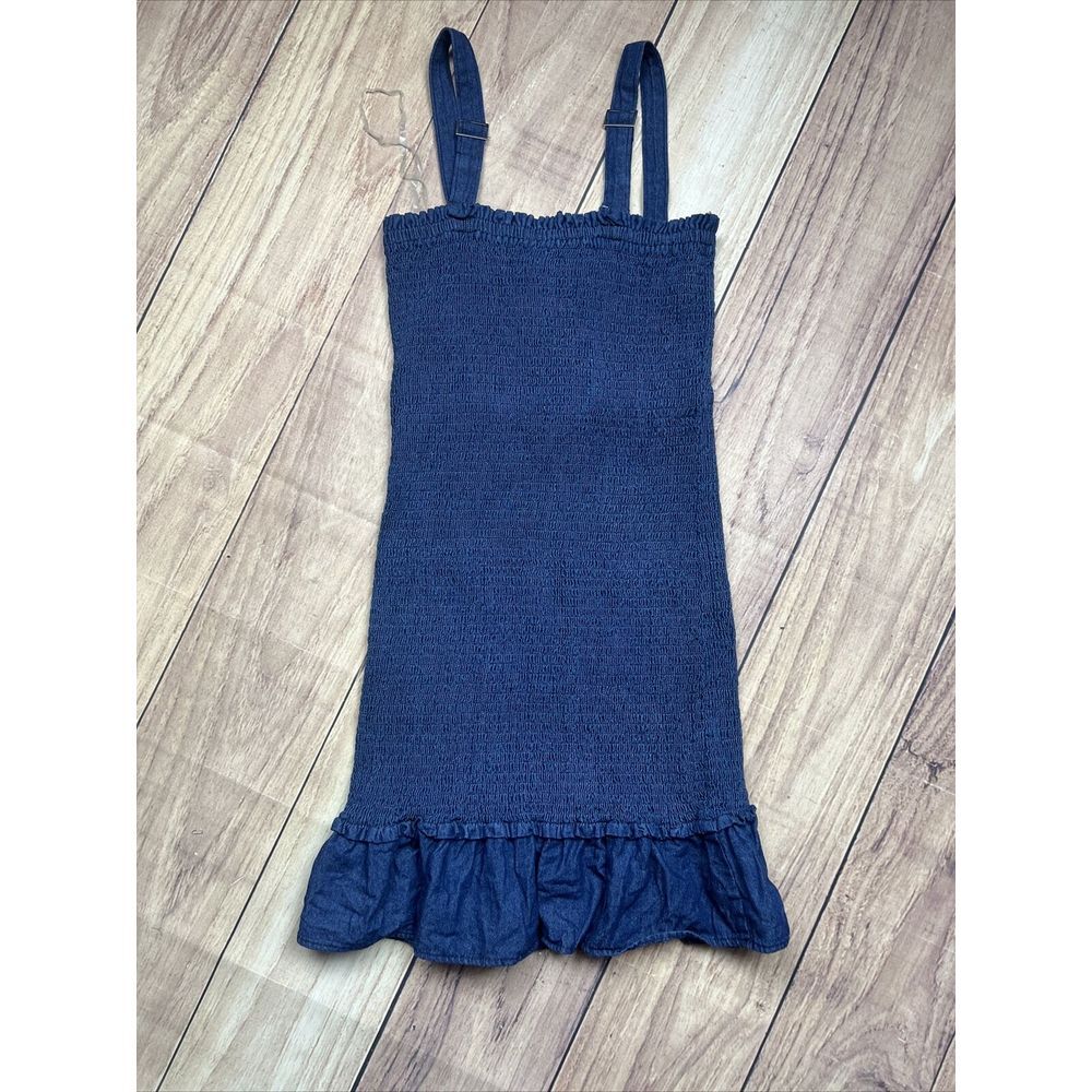 Aeropostale Bodycon Denim Adjustable Straps Ruffle Bottom Women's Size Small - Picture 2 of 7